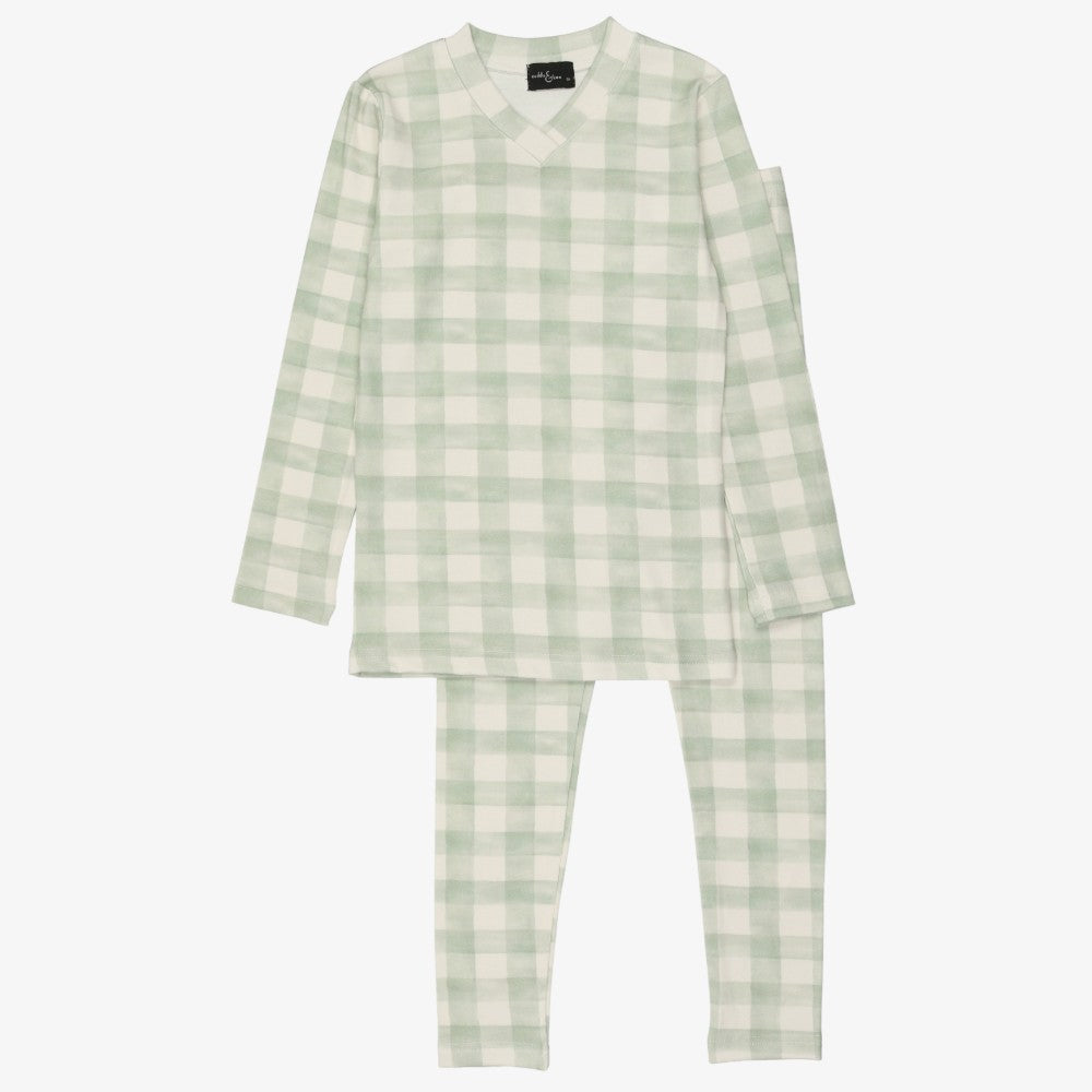 Cuddle & Coo Checked Loungewear - Mint