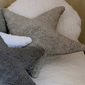Washable Star Cushion - Light Grey