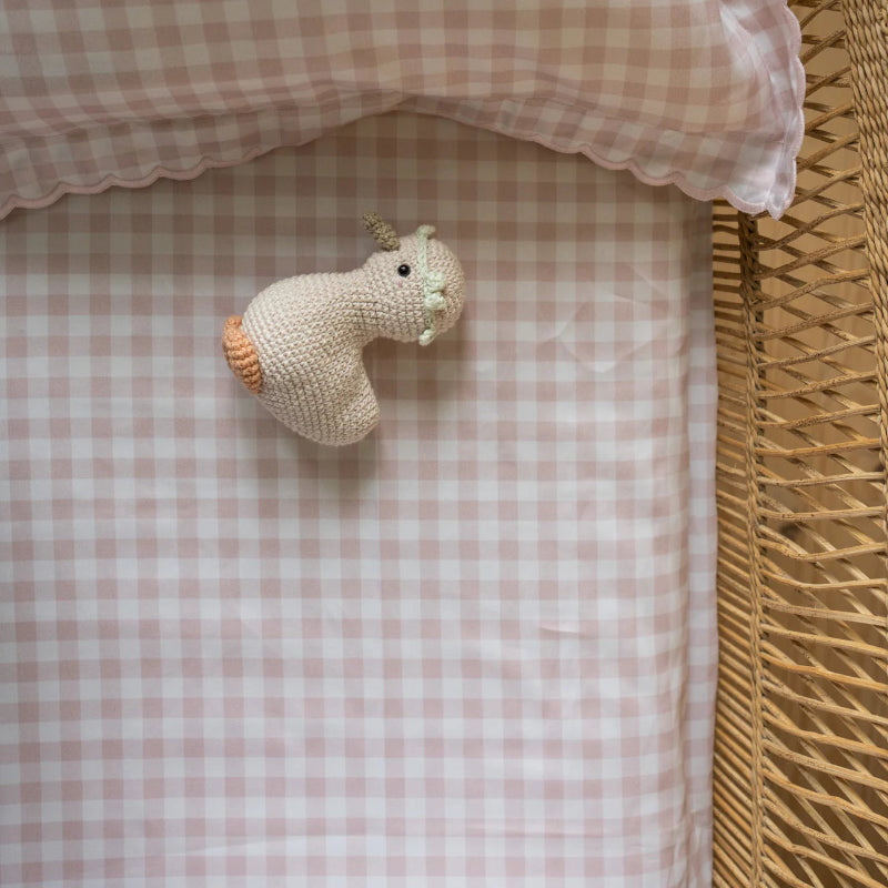 Crib Sheet - Gingham Pink