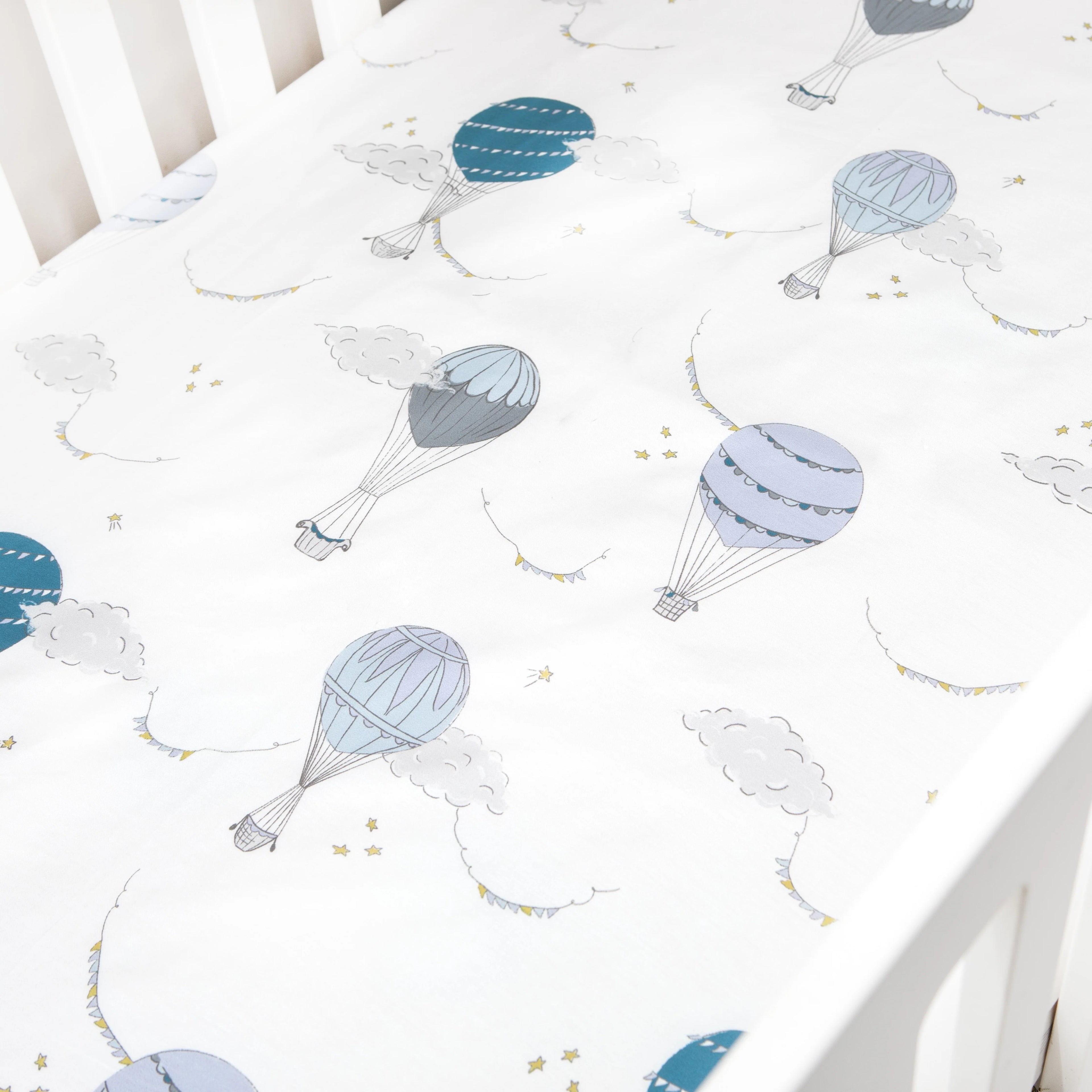 Touch The Sky Crib Sheet - Sky Blue