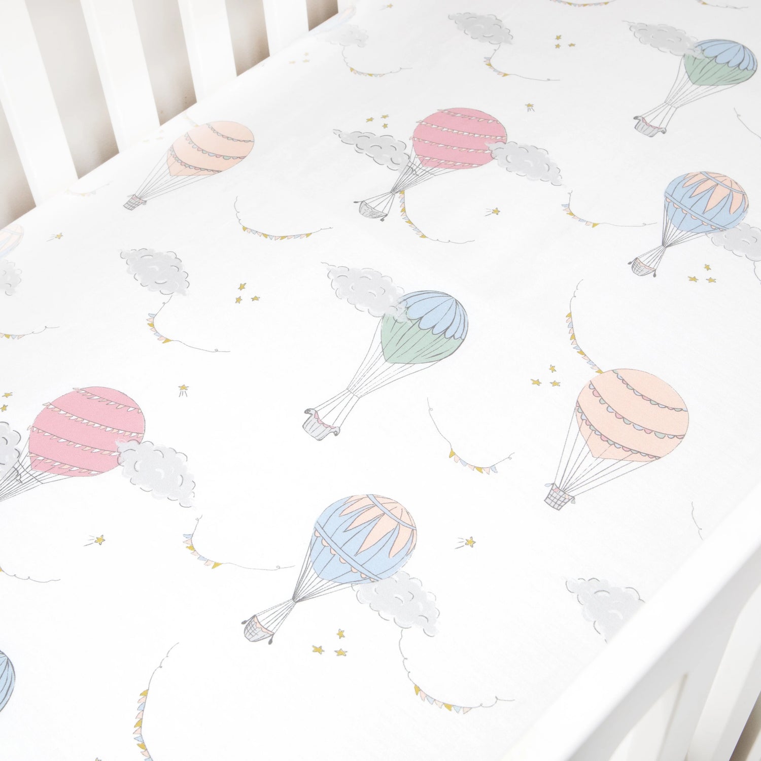 Touch The Sky Crib Sheet - Sky Pink