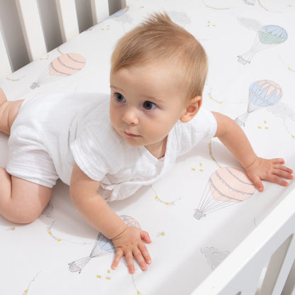 Touch The Sky Crib Sheet - Sky Pink