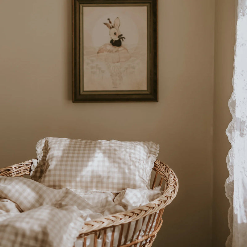 Baby Duvet Cover - Gingham Beige