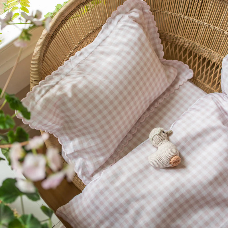 Baby Duvet Cover - Gingham Pink