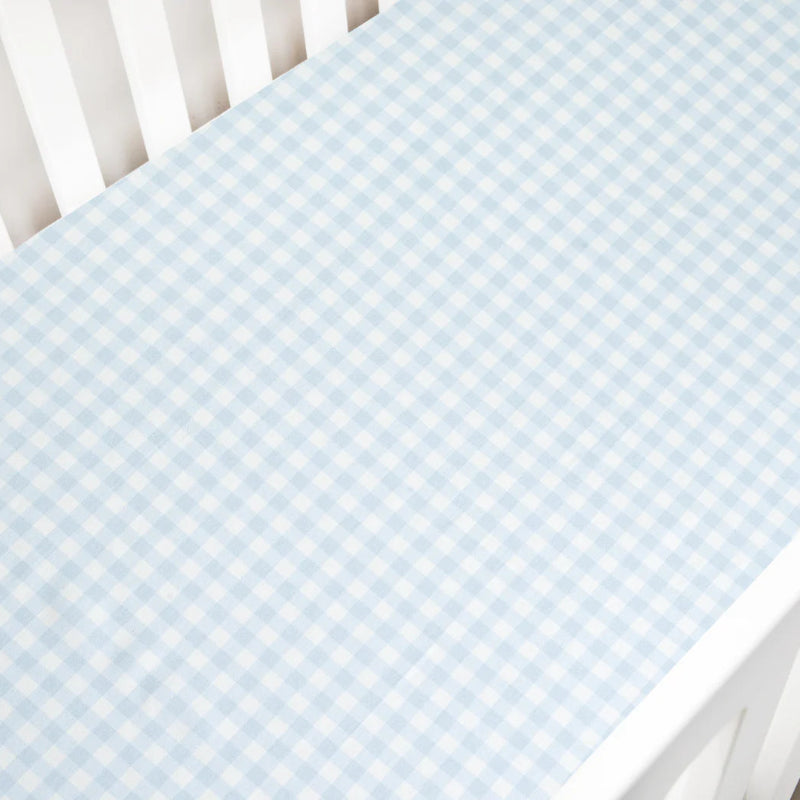Crib Sheet - Gingham Blue