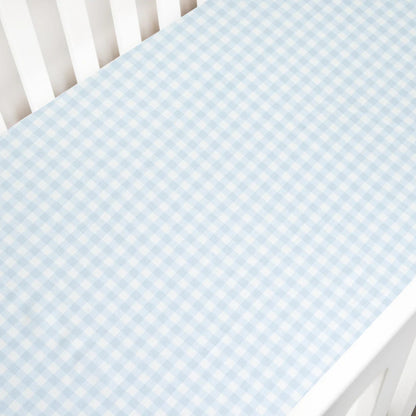 Crib Sheet - Gingham Blue