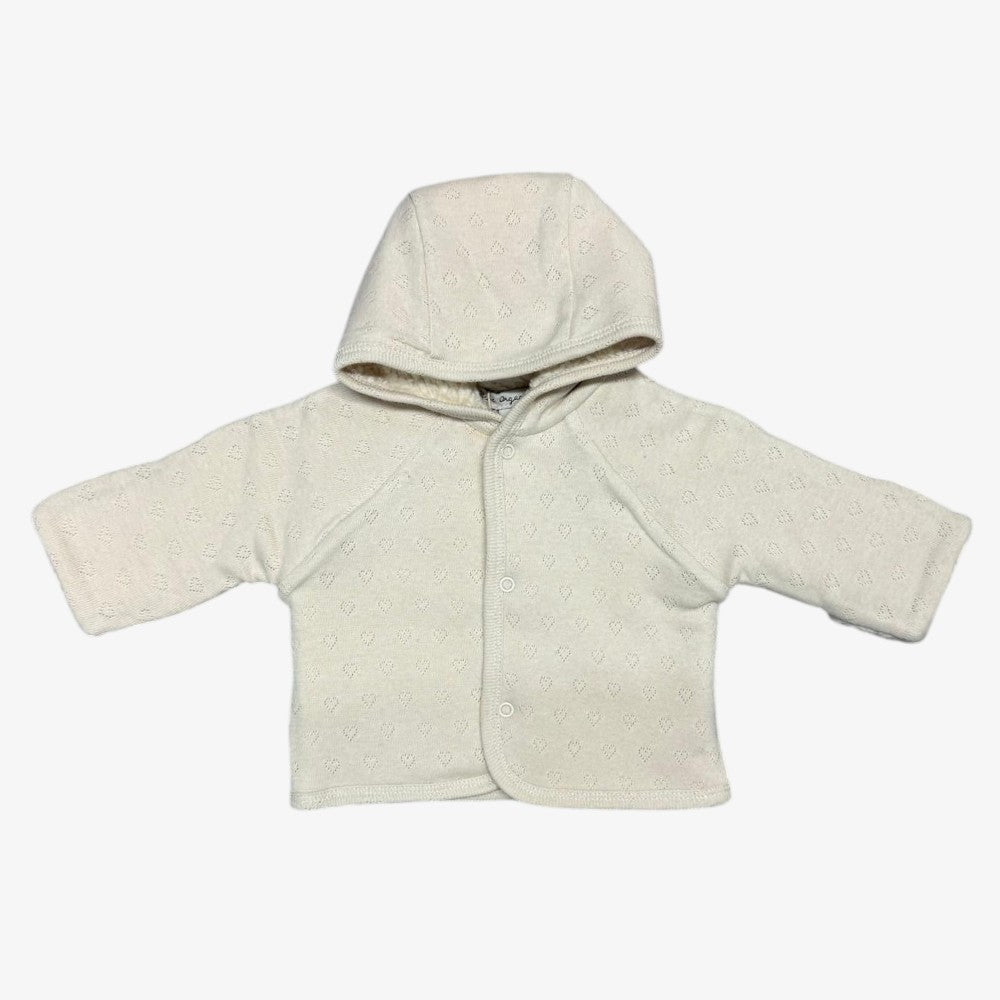 Heart Pointelle Jacket - Natural