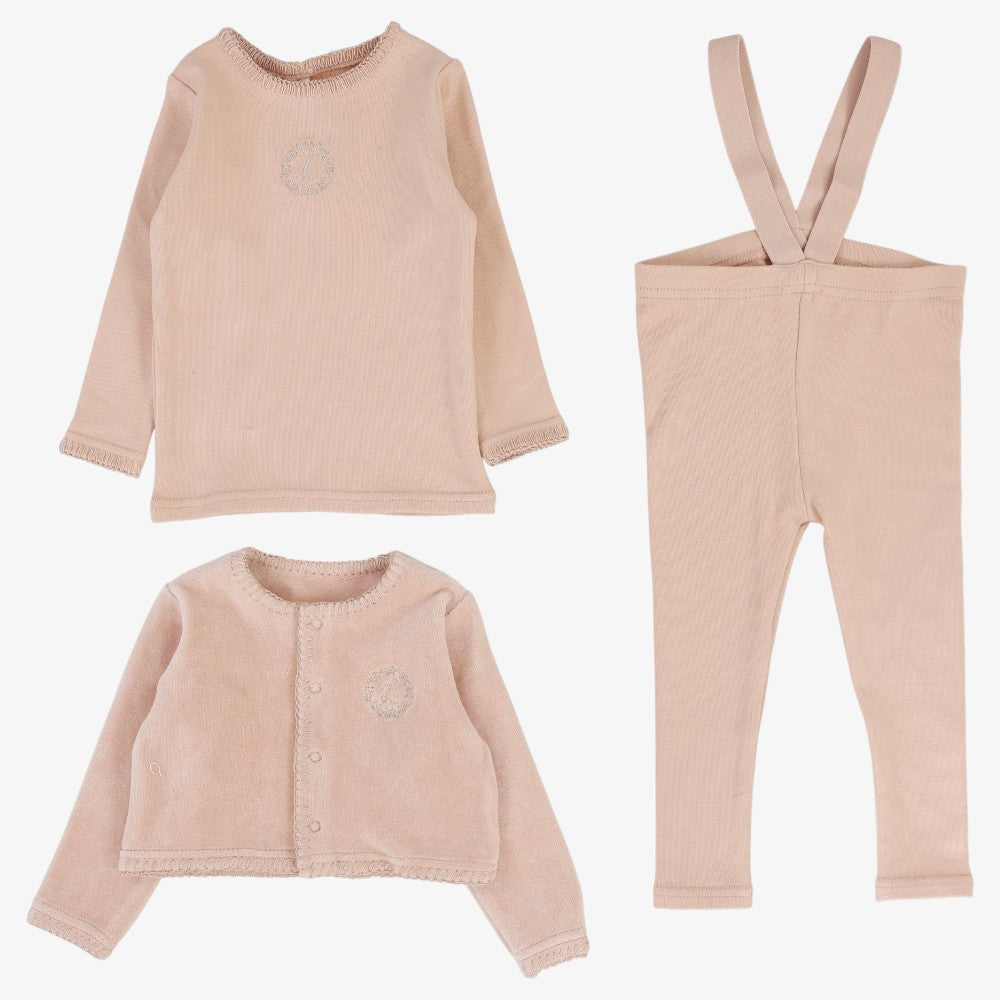 Velour Cardign Loungewear - Dusty Pink