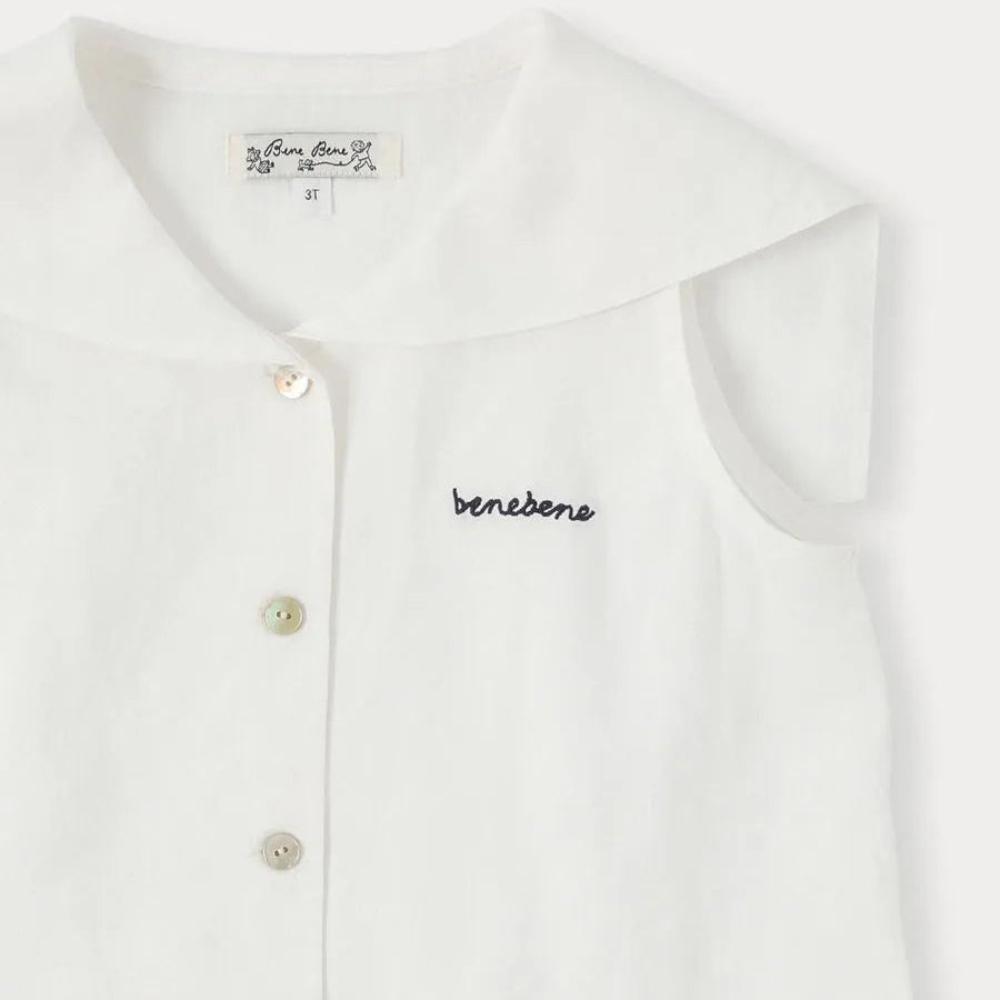 Marine Linen Dress - Ivory