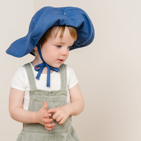 Sun Hat - Denim Dots