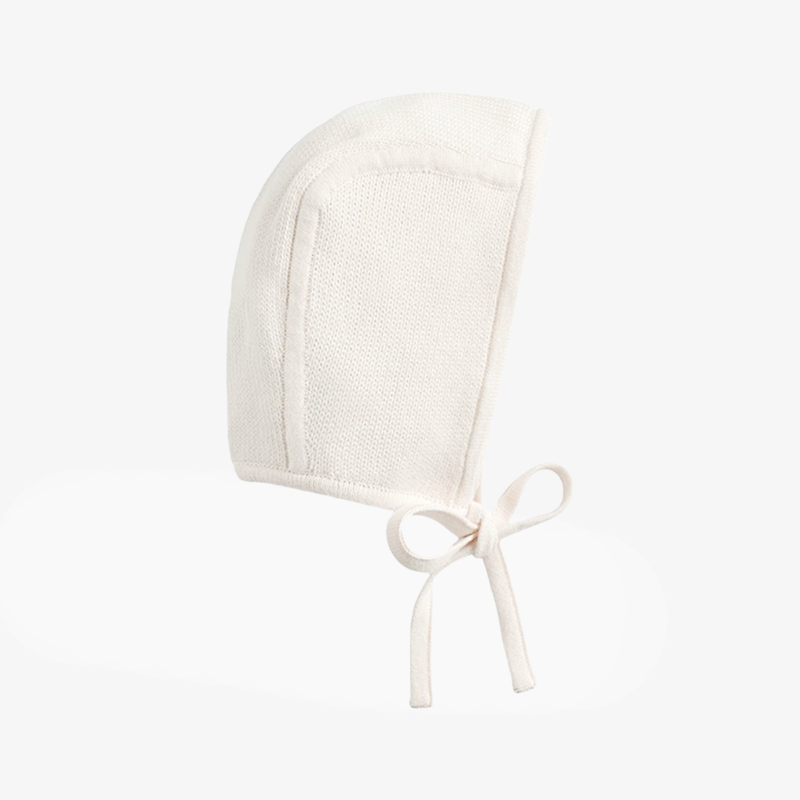 Flat Knit Bonnet - White