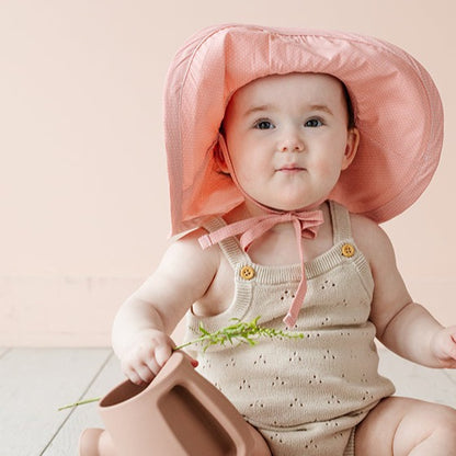 Sun Hat - Dusty Pink Dots