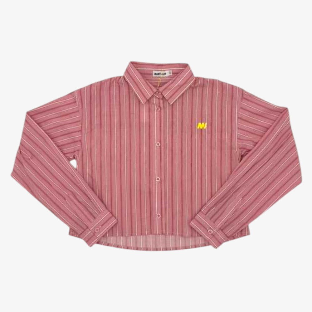 Striped Crop Shirt - Cherry