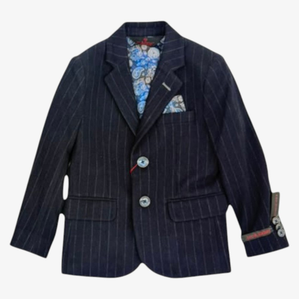 Pinstripe Blazer - Navy