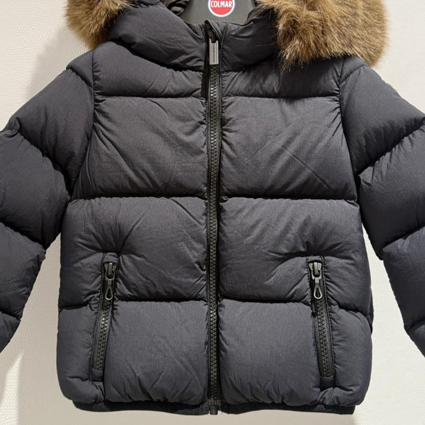 Fur Hood Jacket - Black