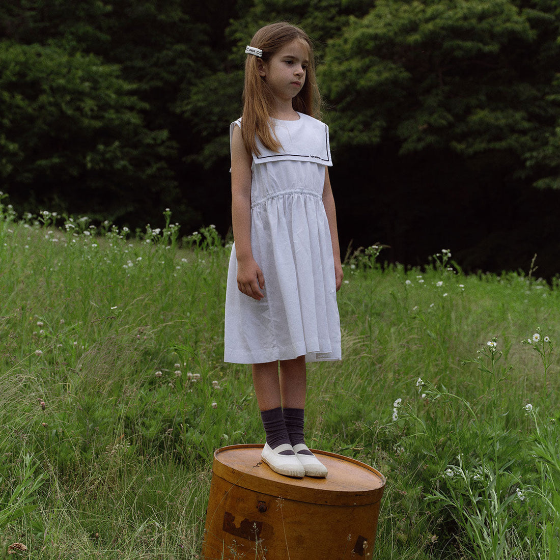 Marine Collar Dress - Ivory