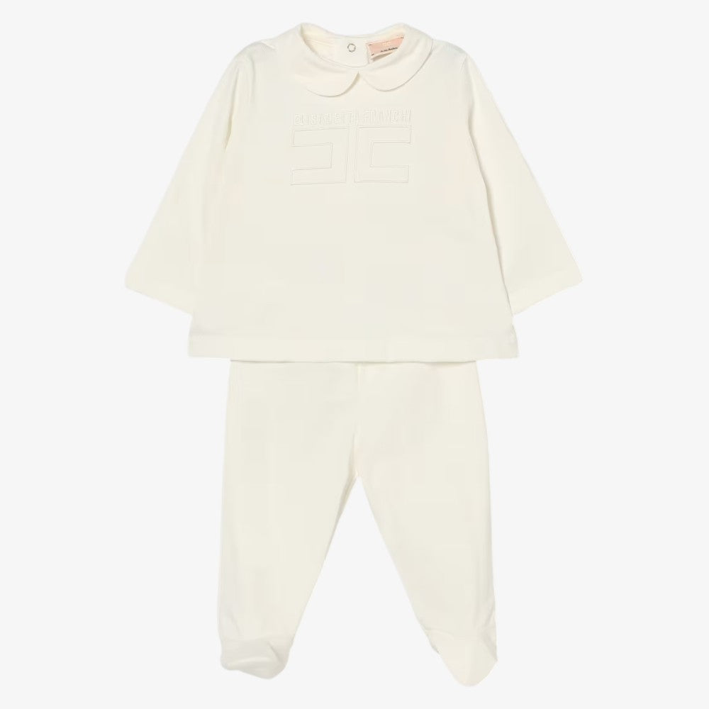 Embroidered Logo 3 Piece Set - Ivory