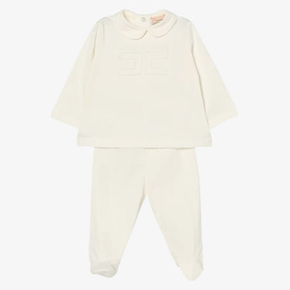 Embroidered Logo 3 Piece Set - Ivory