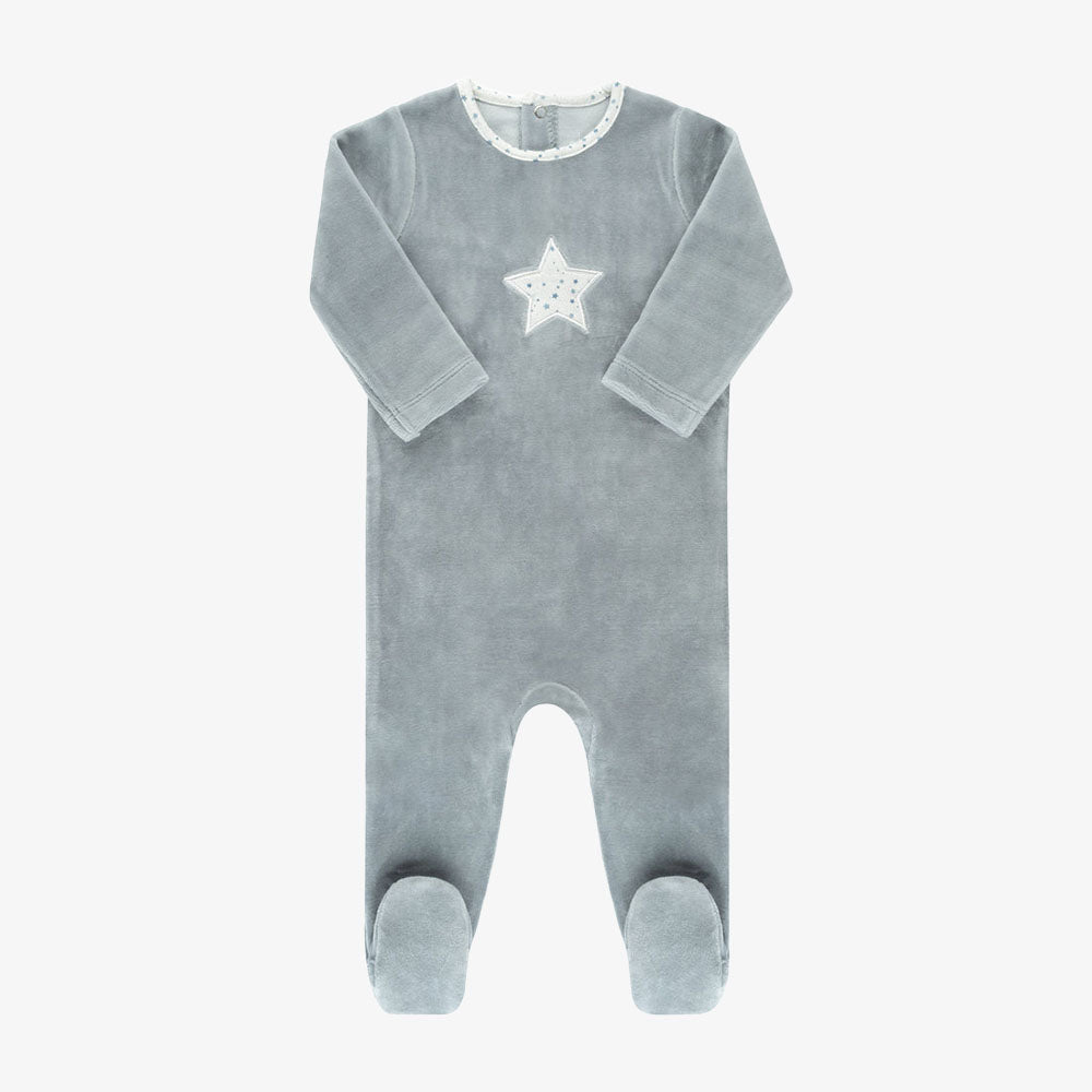 Ely`s & Co Velour Star Footie - Blue
