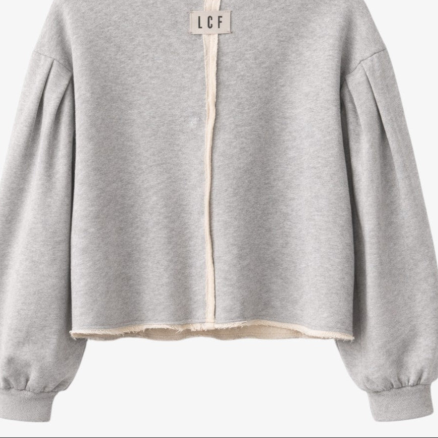 Raw Edge Sweatshirt - Grey Melange