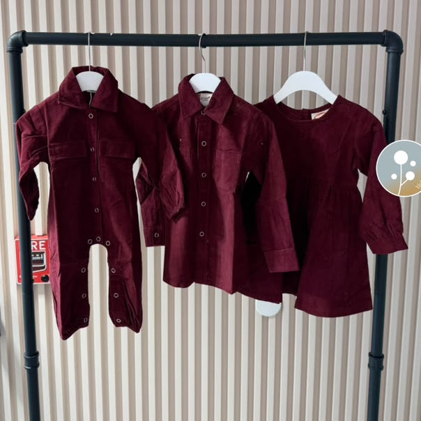 Corduroy Dress - Burgundy