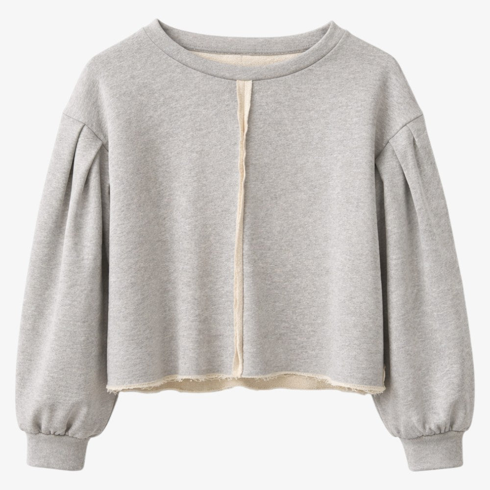 Raw Edge Sweatshirt - Grey Melange