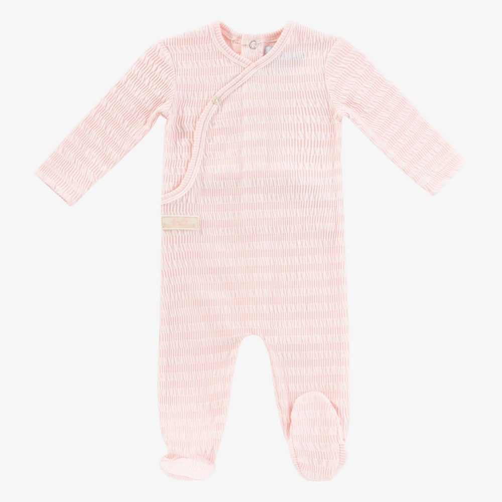 Textured Wrap Footie - Pink