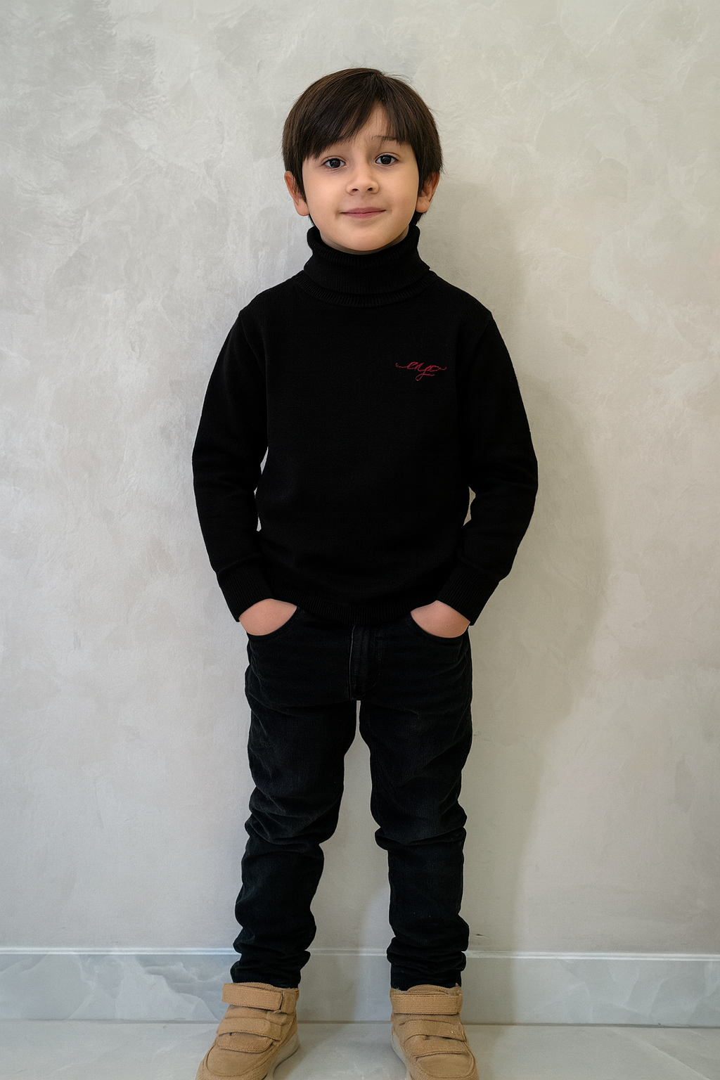 Turtleneck - Black &amp; Bordeaux