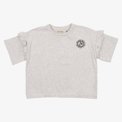 Reine Ruffle Tee - Grey Melange