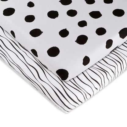 Crib Sheet 2 Pack - Black-white