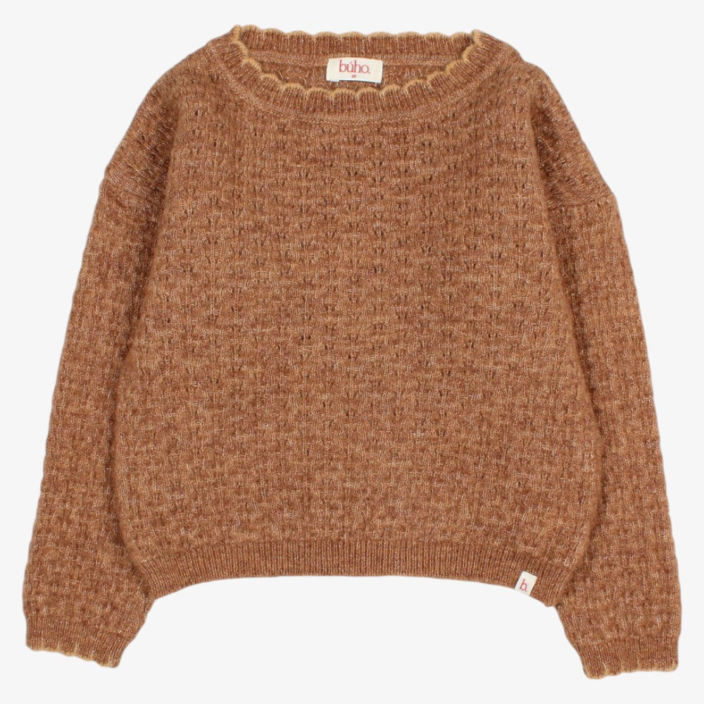 Wool Scallop Sweater - Cookie