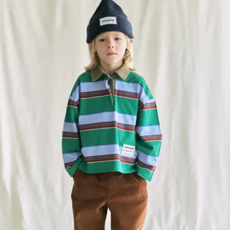 Stripe Polo - Green