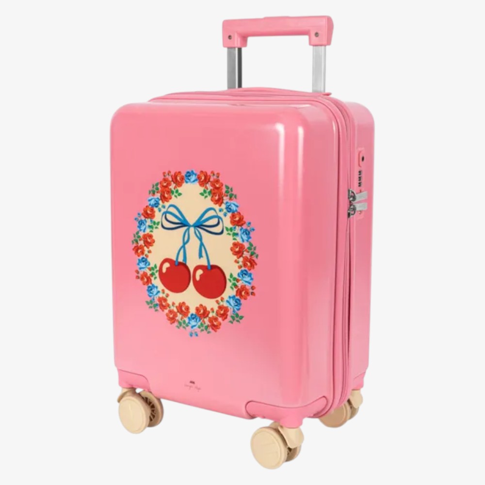 Travel Suitcase - Cherry Bow