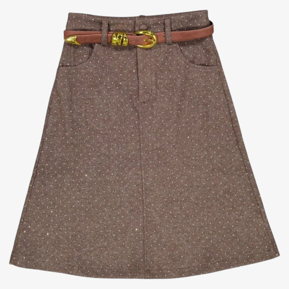 Stud Skirt - Brown