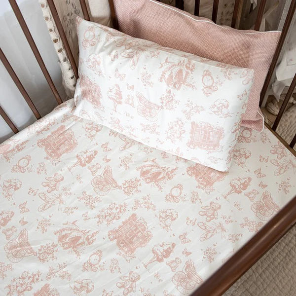 Petite Belle Safra Porter Crib Sheet Set - Rose Pink