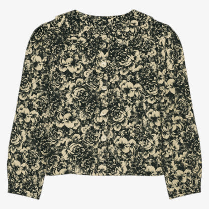 Floral Silk Blouse - Black