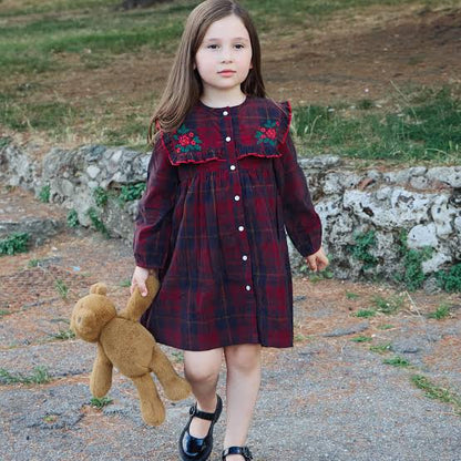 Holly Embroidered Dress - Red