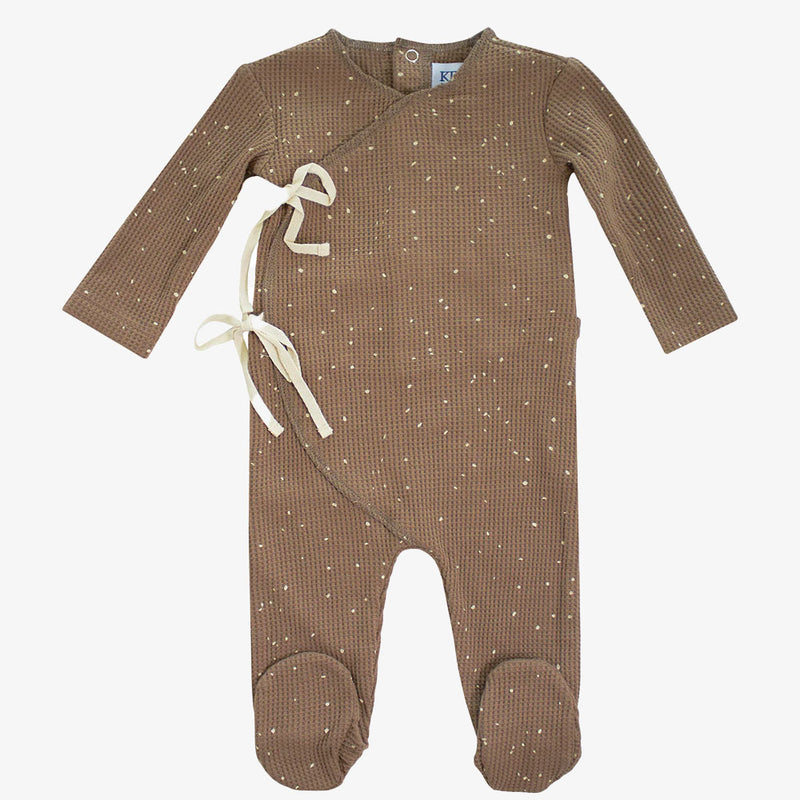 Kipp Baby Speckled Waffle Footie - Cocoa