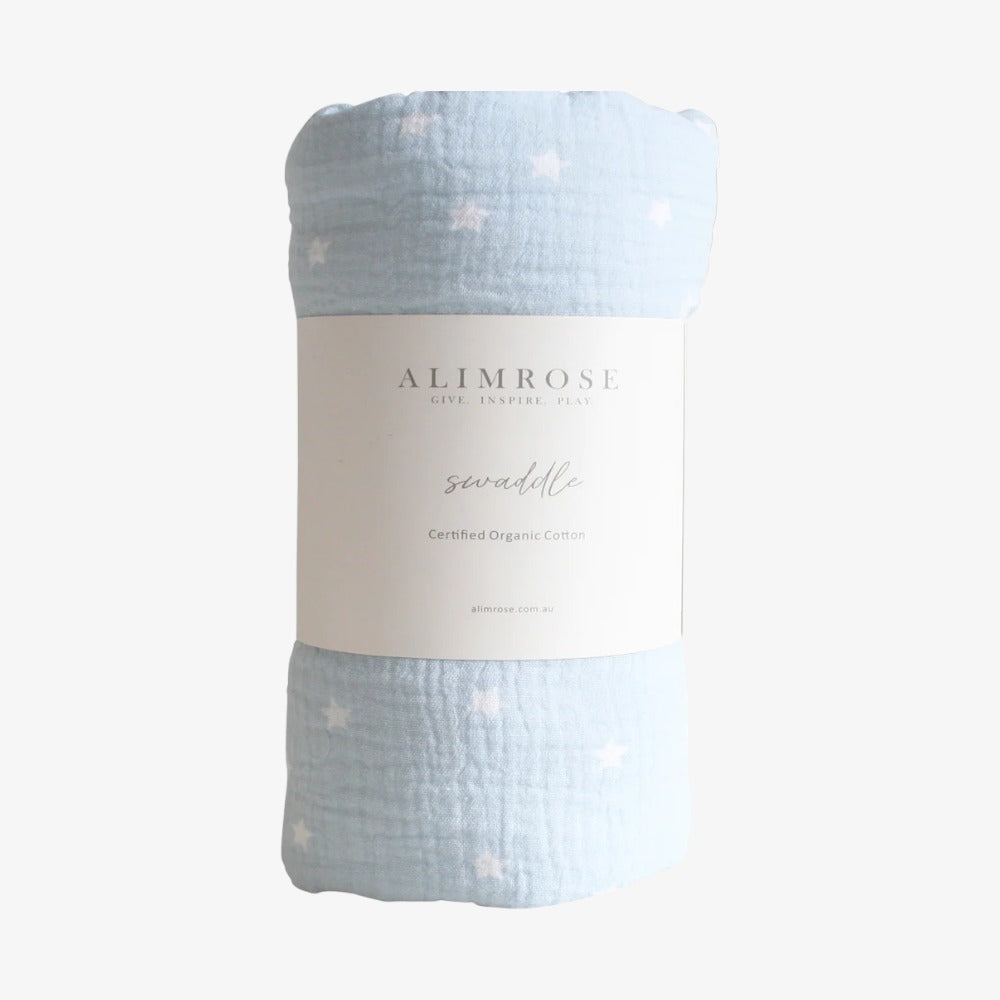 Muslin Swaddle - Starry Night Blue