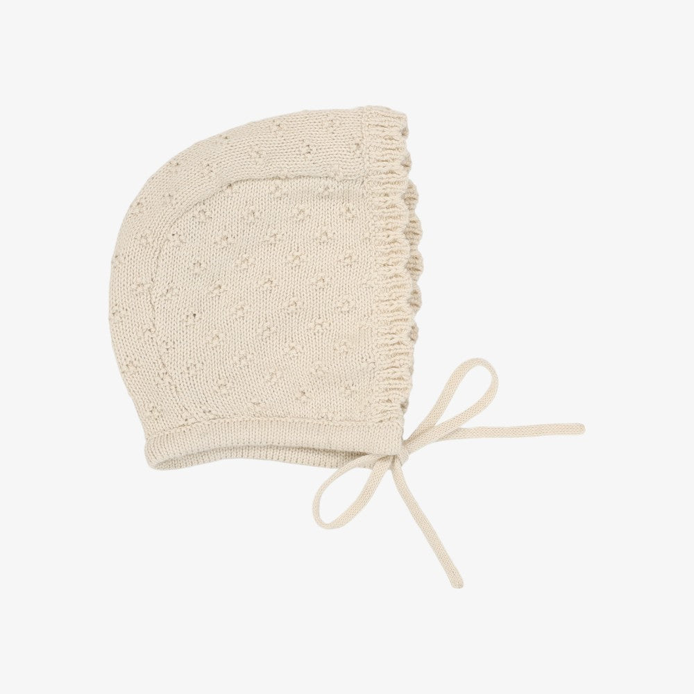 Vintage Knit Bonnet - Ecru