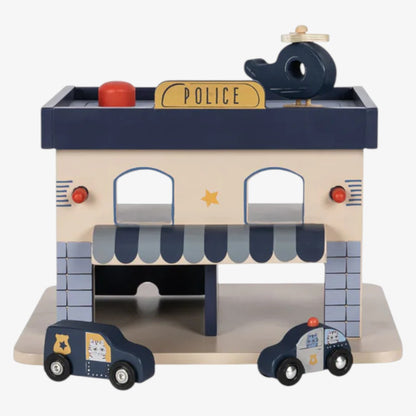 Wooden Police Station - Blue Multi