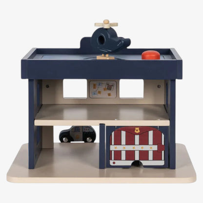 Wooden Police Station - Blue Multi