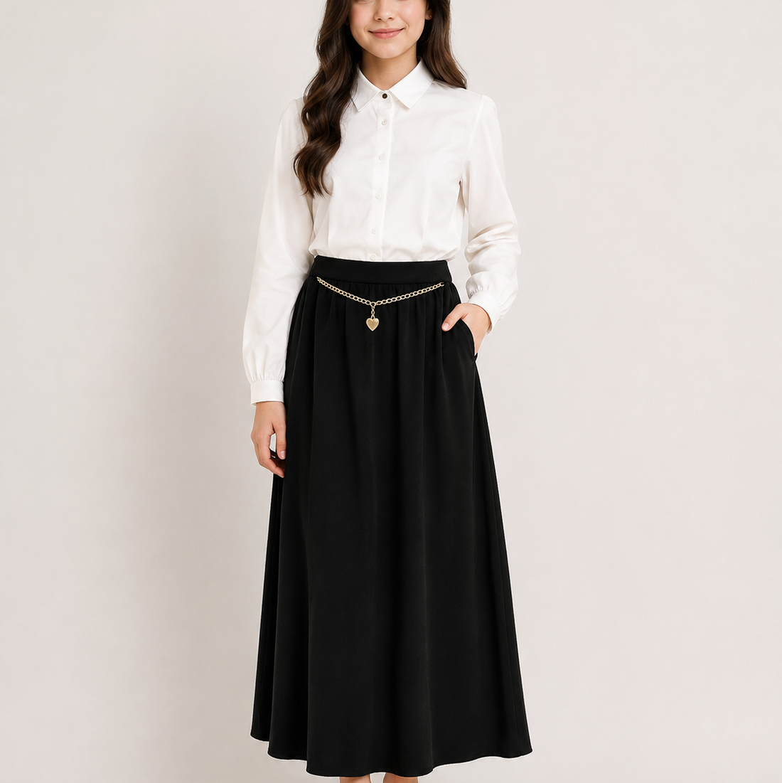 Heart Chain Skirt - Black