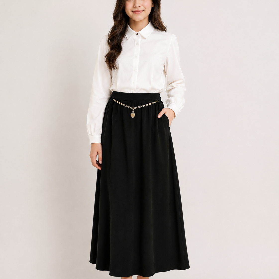 Heart Chain Skirt - Black