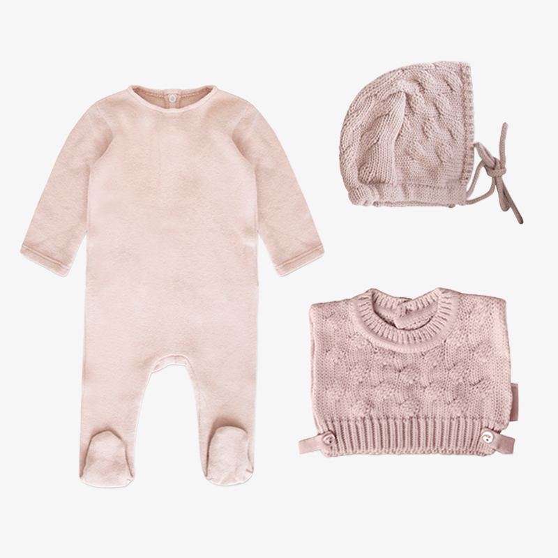 Knit Jacquard Take Me Home Set - Rose
