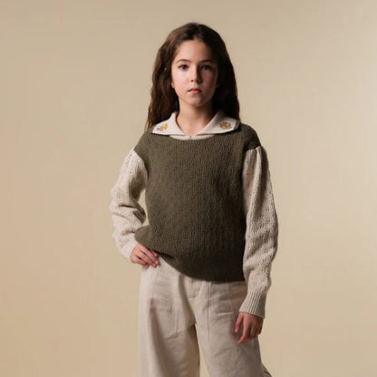 Design Sweater - Green/ivory