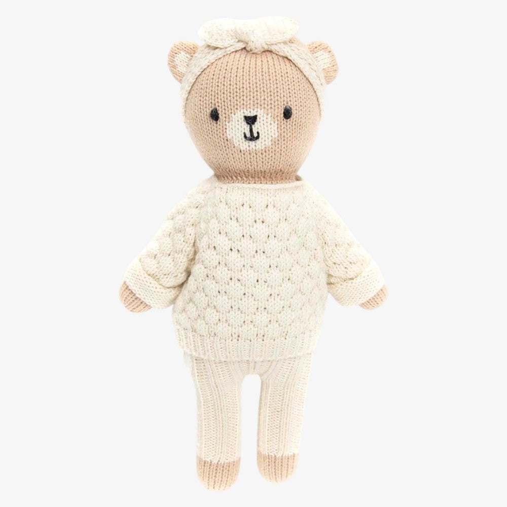Bear With Sweater And Headband - Natural