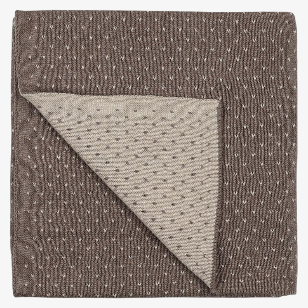 V Print Knit Blanket - Oatmeal