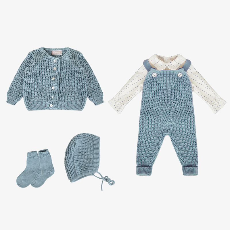 Knit 4 Piece Set - Blue
