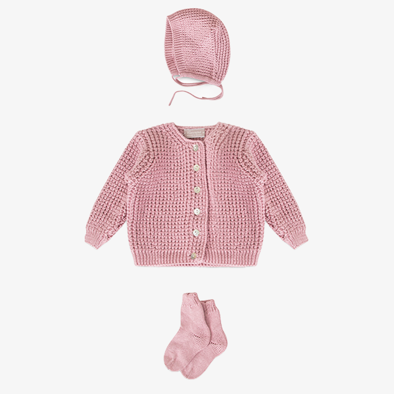 Knit 4 Piece Set - Pink